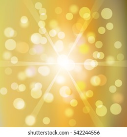 Abstract background gold bokeh for presentations and banners
