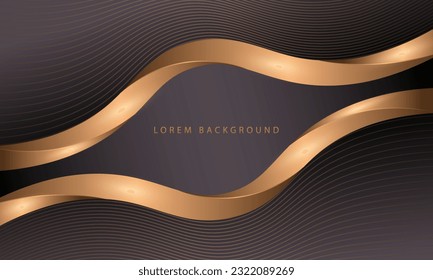 Fondo abstracto y formas de círculo dorado con elementos dorados