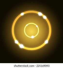 Abstract background with gold circle, stock vector