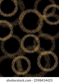 Abstract background with gold circles, gold glitter circles
