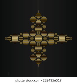 Abstrakter Hintergrund mit goldenen Kreisen auf schwarzem Hintergrund
