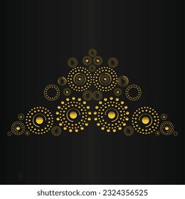 Abstract background with gold circles on black background