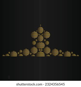 Abstract background with gold circles on black background