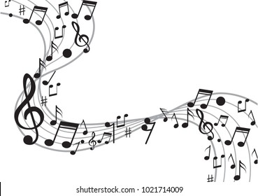 Black Gray Music Notes On Solide Stock Vector (Royalty Free) 640642366