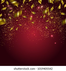 Abstract background with gold confetti
