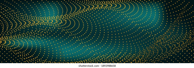 
abstract background with gold dots. golden wave. vector illustration