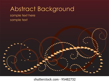 Abstract background with gold dotted wave pattern, vector illustration