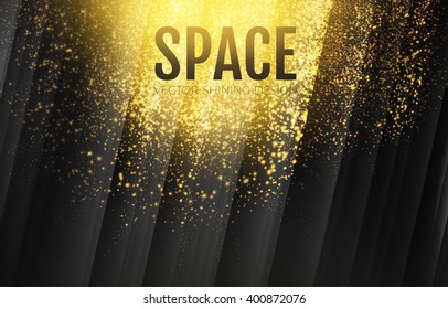 Abstract Background with Gold Dust Texture & Diagonal Lines. Vector illustration