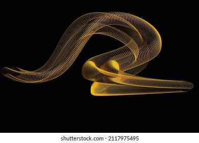 Abstract background. Gold element twist and distort pattern.