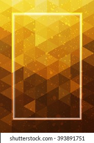 Resumen del marco dorado de fondo. Vector geométrico, color amarillo. Afiche de diseño moderno y elegante, portada y diseño de tarjetas. Textura vintage, elementos de patrón de puntos