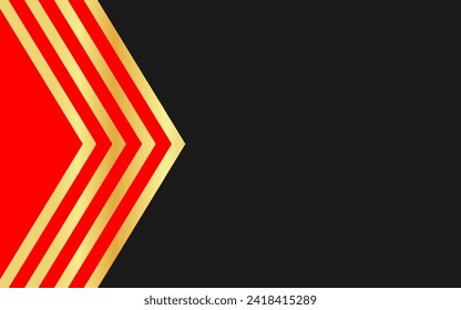 Abstract background gold geometric arrow direction on black with blank space. Design modern futuristic background vector illustration