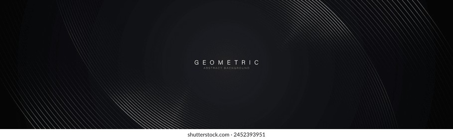 Abstract background with gold geometric curve lines. Modern minimal trendy luxury lines pattern horizontal. Vector illustration