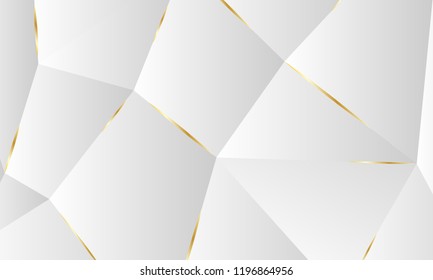 Abstract background with gold geometric shapes. concept Vector polygon design.