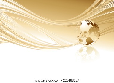 Abstract background with gold globe