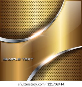 Abstract background gold glossy metallic, vector illustration.