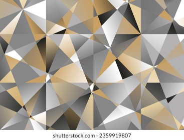 Fondo abstracto con diseño de polos dorados y grises