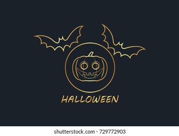 abstract background for Gold Halloween,bat,vector illustrations