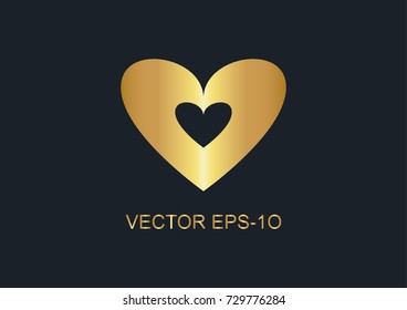 abstract background for gold heart, vector illustrations