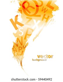 Abstract background with gold letters