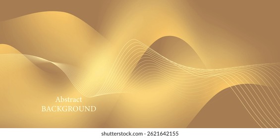 Abstract background in gold and light brown tones. Simple, elegant and calm. The pattern consists of curves and gradients that create depth and dimension. Gives a gentle and classic feel.