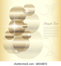 Abstract background gold with lights and sparks, vector.