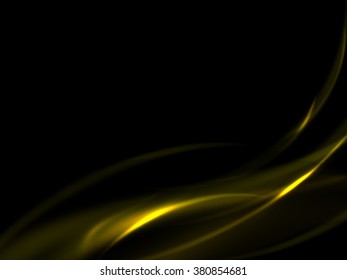 Abstract background with a gold line on a black background, vector illustration