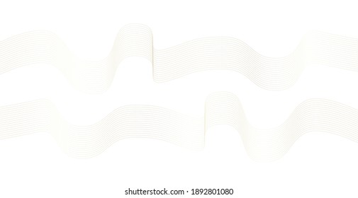 Abstract background with gold line wave. Luxury style. Tech pattern. Curved wavy line, smooth stripe. Vector illustration.