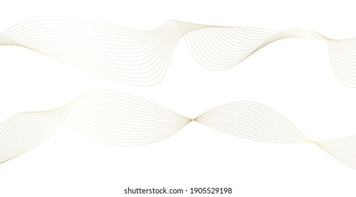 白い背景に抽象的な波線 波の線画 曲線状の滑らかなデザイン ベクターイラストeps10 のベクター画像素材 ロイヤリティフリー