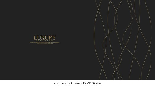 Abstract background with gold line wave. Luxury style. Tech pattern. Curved wavy line, smooth stripe. Vector illustration.