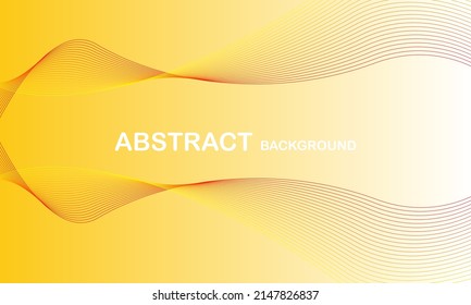 Abstract background with gold line wave. Luxury style. Tech pattern. Curved wavy line, smooth stripe. Vector illustration.