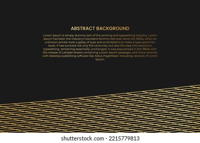Abstract background with gold line wave. Luxury style. Tech pattern. Curved wavy line, smooth stripe. Vector illustration.