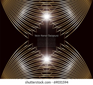 Abstract background gold lines glitter, vector.