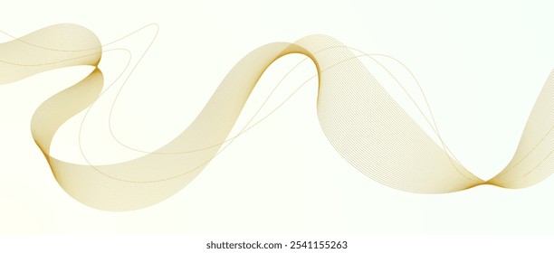 Fundo abstrato com onda de linhas de ouro