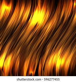 Abstract background with gold luminous wavy lines on a dark background. Vector background for your creativity