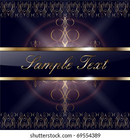 Abstract background gold on black, vector illustration.