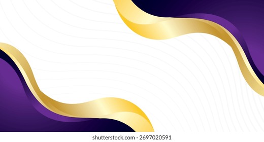 Abstrakter Hintergrund mit goldenem und violettem Wellenmuster