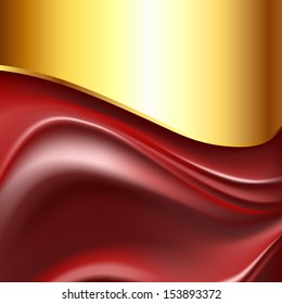 abstract background with gold and red flowing part