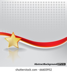 abstract background with gold star on white