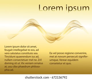 Abstract background with gold wave