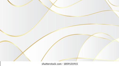 Abstract background with gold waves. Luxury paper cut background, golden pattern, halftone gradients, cover template, geometric shapes, modern minimal banner. 3d Vector illustration.