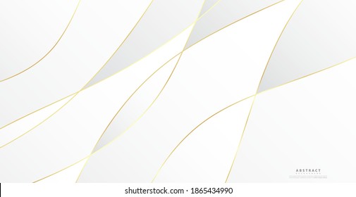 Abstract background with gold waves. Luxury paper cut background, golden pattern, halftone gradients, cover template, geometric shapes, modern minimal banner. 3d Vector illustration.