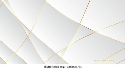 Abstract background with gold waves. Luxury paper cut background, golden pattern, halftone gradients, cover template, geometric shapes, modern minimal banner. 3d Vector illustration.