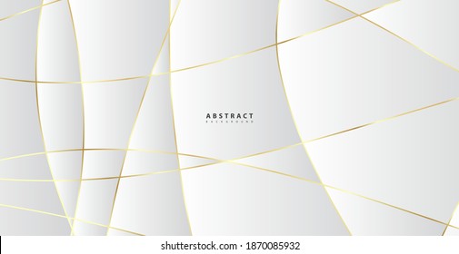 Abstract background with gold waves. Luxury paper cut background, golden pattern, halftone gradients, cover template, geometric shapes, modern minimal banner. 3d Vector illustration.