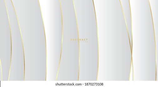Abstract background with gold waves. Luxury paper cut background, golden pattern, halftone gradients, cover template, geometric shapes, modern minimal banner. 3d Vector illustration.