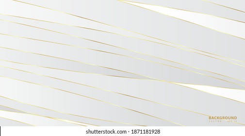 Fondo abstracto con olas doradas. Fondo de corte de papel de lujo, patrón dorado, gradientes de medio tono, plantilla de cubierta, formas geométricas, banner mínimo moderno. Ilustración vectorial 3d.
