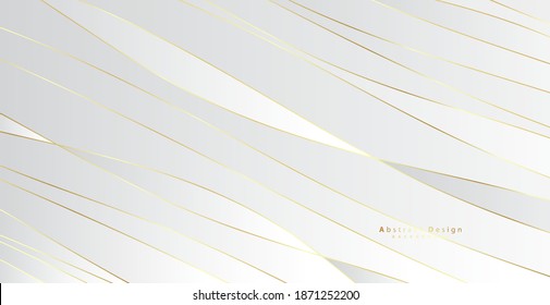 Abstract background with gold waves. Luxury paper cut background, golden pattern, halftone gradients, cover template, geometric shapes, modern minimal banner. 3d Vector illustration.