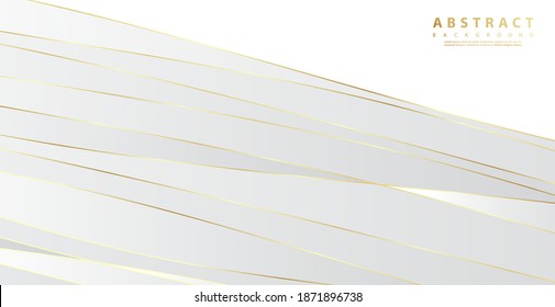 Abstract background with gold waves. Luxury paper cut background, golden pattern, halftone gradients, cover template, geometric shapes, modern minimal banner. 3d Vector illustration.