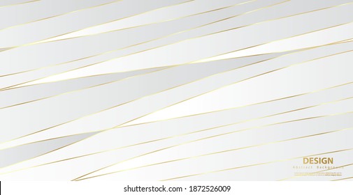 Abstract background with gold waves. Luxury paper cut background, golden pattern, halftone gradients, cover template, geometric shapes, modern minimal banner. 3d Vector illustration.