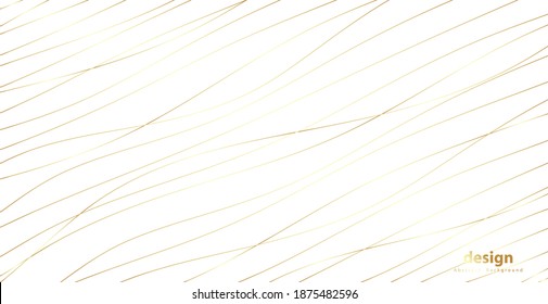 Abstract background with gold waves. Luxury paper cut background, golden pattern, halftone gradients, cover template, geometric shapes, modern minimal banner. 3d Vector illustration.