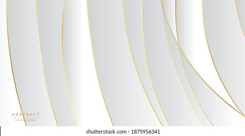Abstract background with gold waves. Luxury paper cut background, golden pattern, halftone gradients, cover template, geometric shapes, modern minimal banner. 3d Vector illustration.